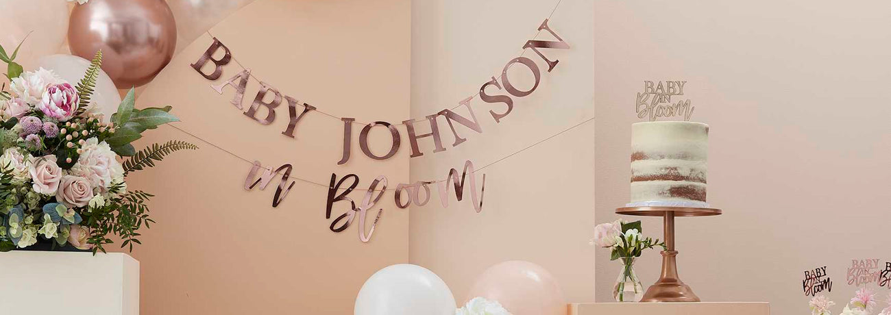 Ballons rose avec confettis pour baby shower fille