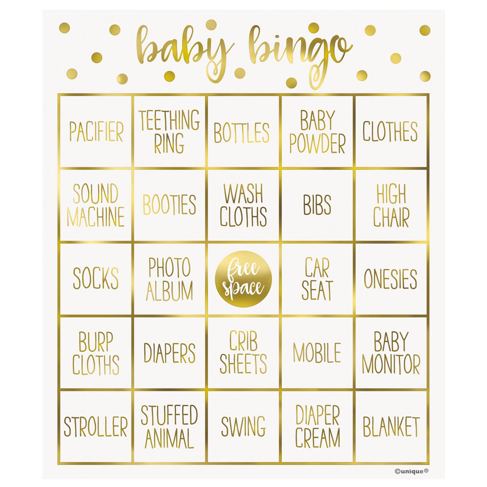 Baby sales shower bingo