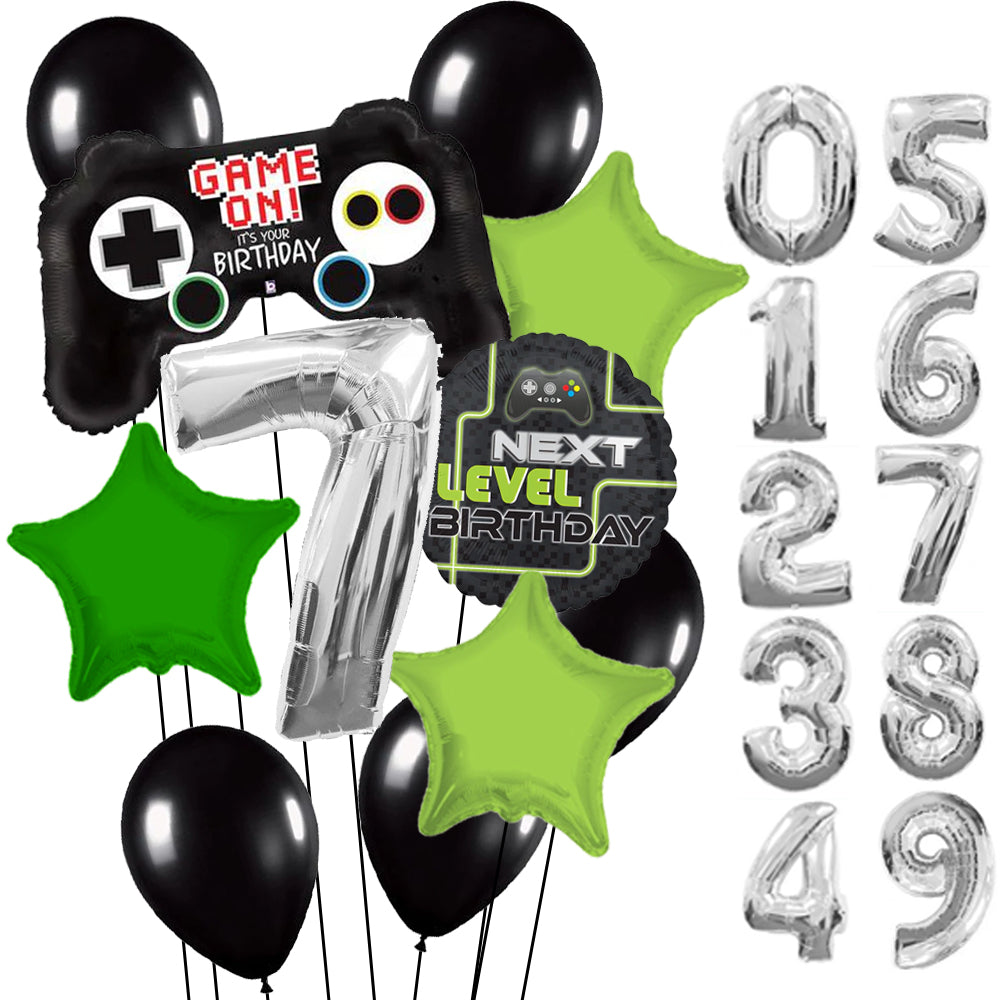 Video Game 10th Birthday Decorations for Boy Gamer, Level Up Number 10 Foil  Balloons Black and Green Game on Birthday Party Supplies Game Controller  Balloon Happy Birthday Banner 