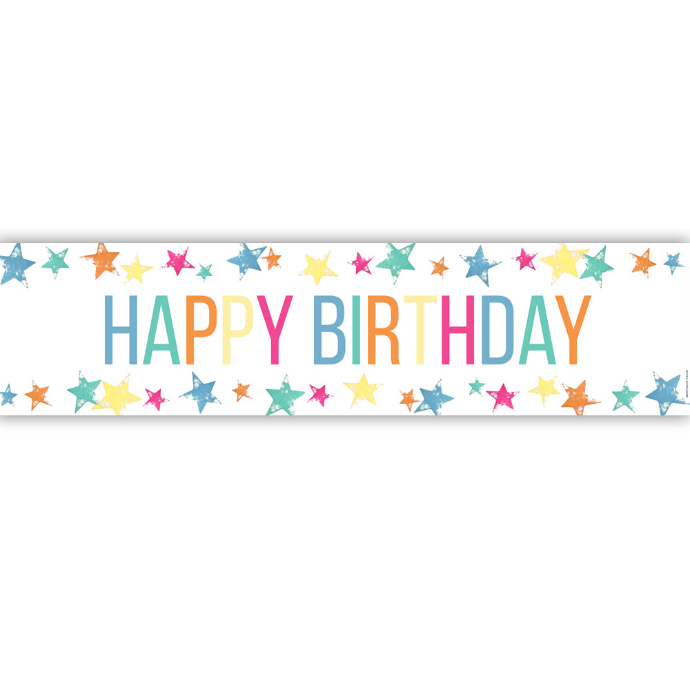 Colourful Stars Happy Birthday Banner - 1.2m – Party Packs