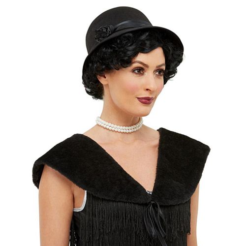 1920 s Instant Dress Up Kit Black Hat and Fur Stole Party Packs