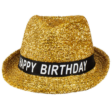 Happy Birthday Gold Sparkle Hat