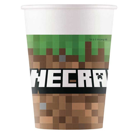 Minecraft Paper Cups - 200ml - Pack of 8