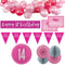 14th Birthday Pink & Silver Glitz Decoration Pack