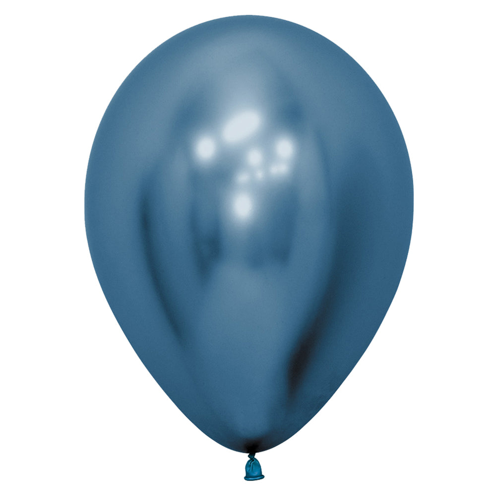 Blue Chrome Metallic Latex Balloons - 11" - Pack of 10