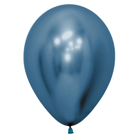 Blue Chrome Metallic Latex Balloons - 11