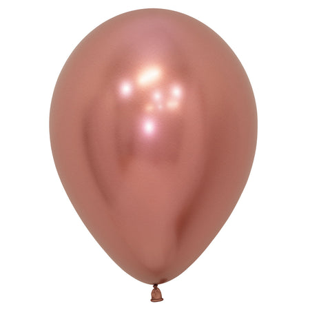 Rose Gold Chrome Metallic Latex Balloons - 11