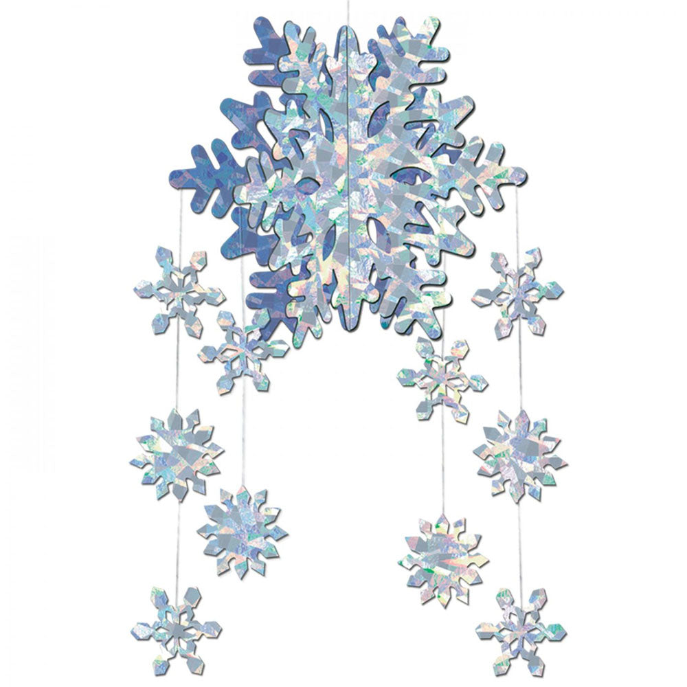 Snowflake 3D Prismatic Hanging Decoration - 55cm