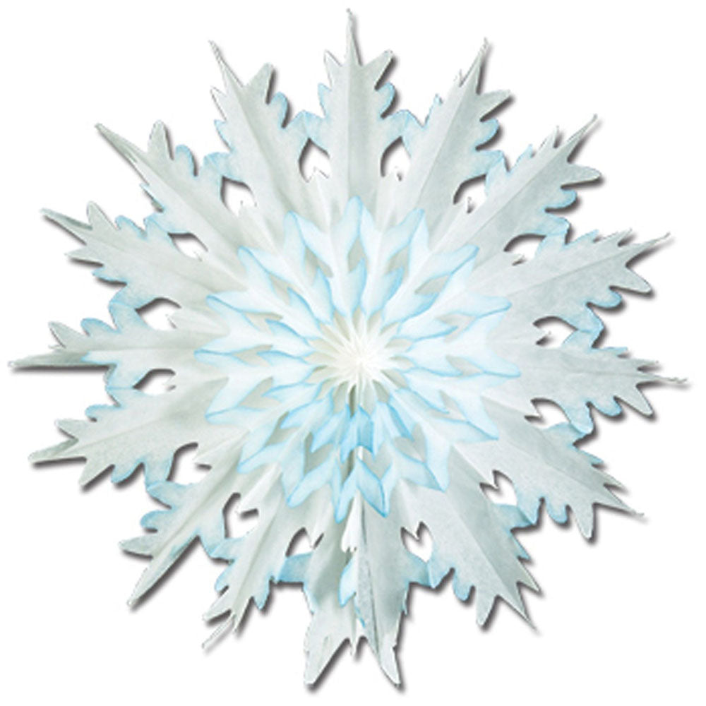 Snowflake Dip-Dyed Tissue Decoration - 43cm - Each