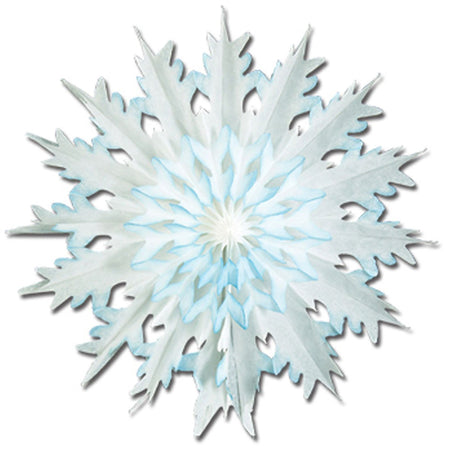 Snowflake Dip-Dyed Tissue Decoration - 43cm - Each