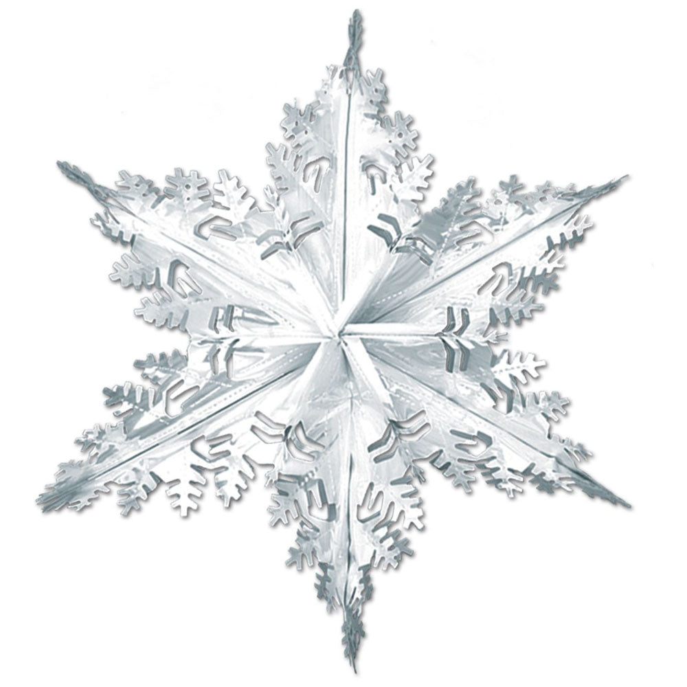 Snowflake Silver Foil Decoration - 60cm