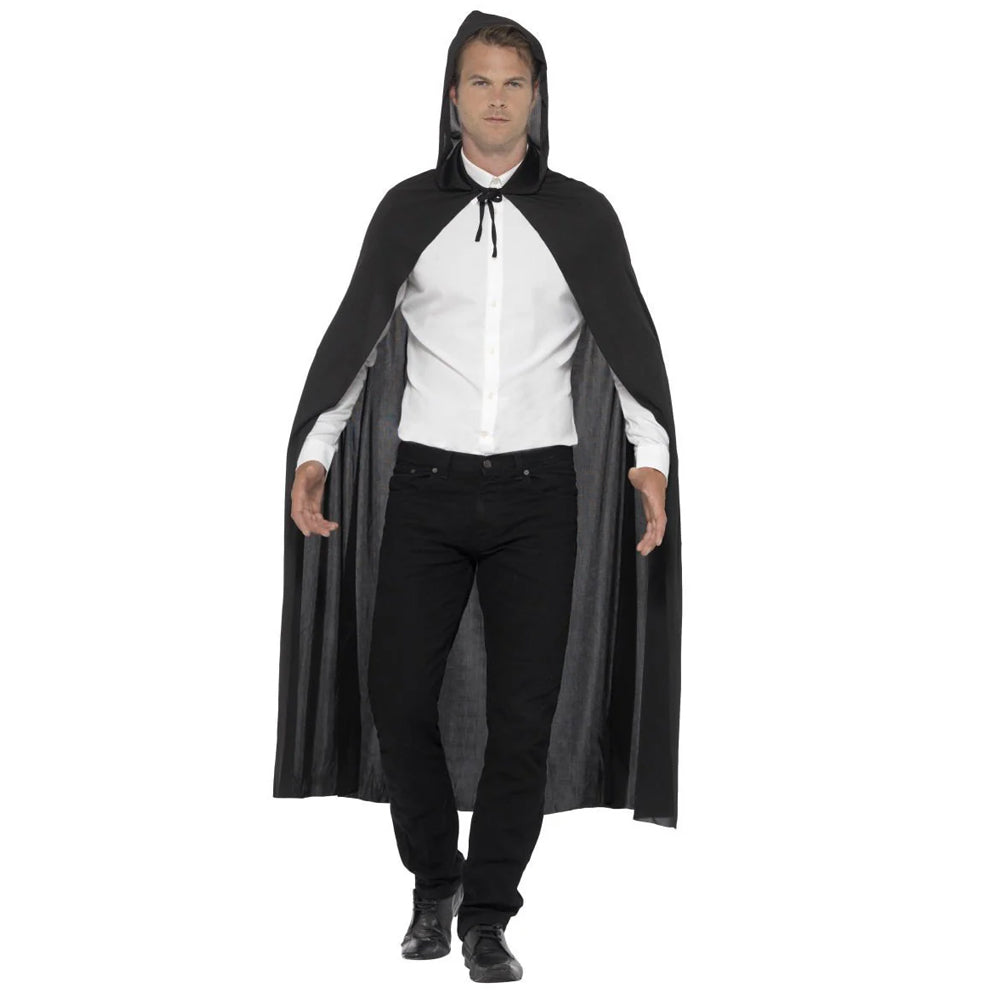 Black Cape With Hood - 132cm