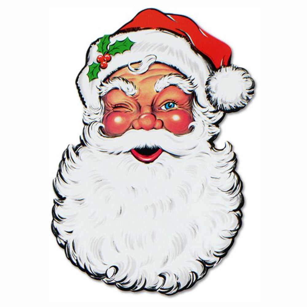 Santa Face Christmas Cutout Wall Decoration - 66cm