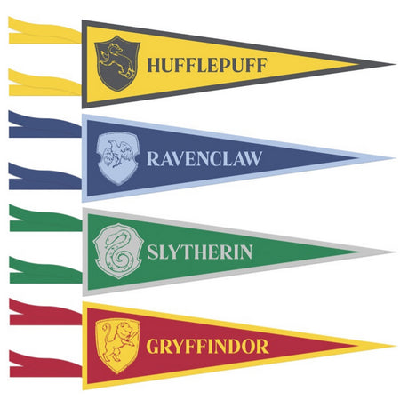 Official Harry Potter Fabric Pennant House Flags - Pack of 4