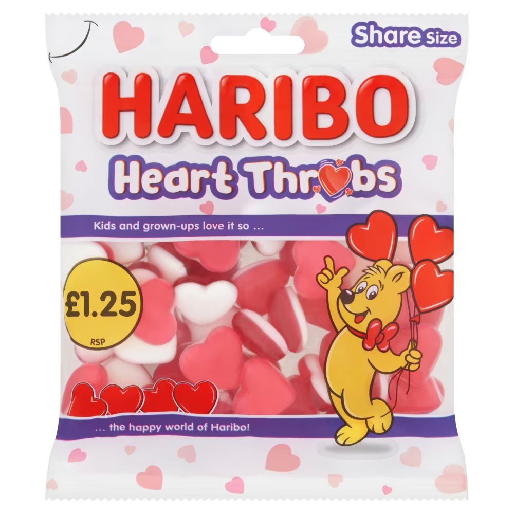 Haribo Heart Throb Sweets - 140g Bag