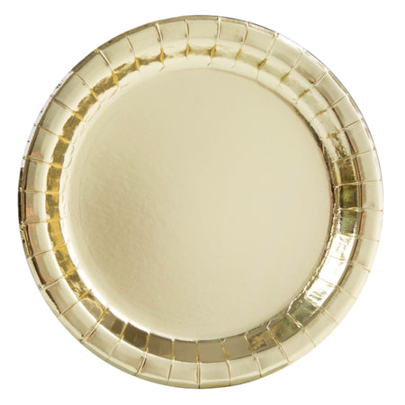 Gold Foil Plates - 23cm - Pack of 8