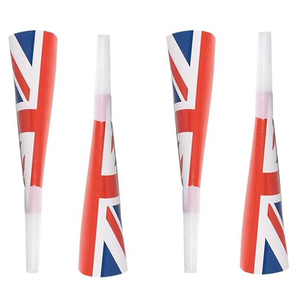 Union Jack Party Horns - Pack of 6