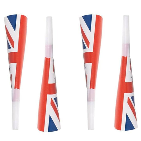 Union Jack Party Horns - Pack of 6