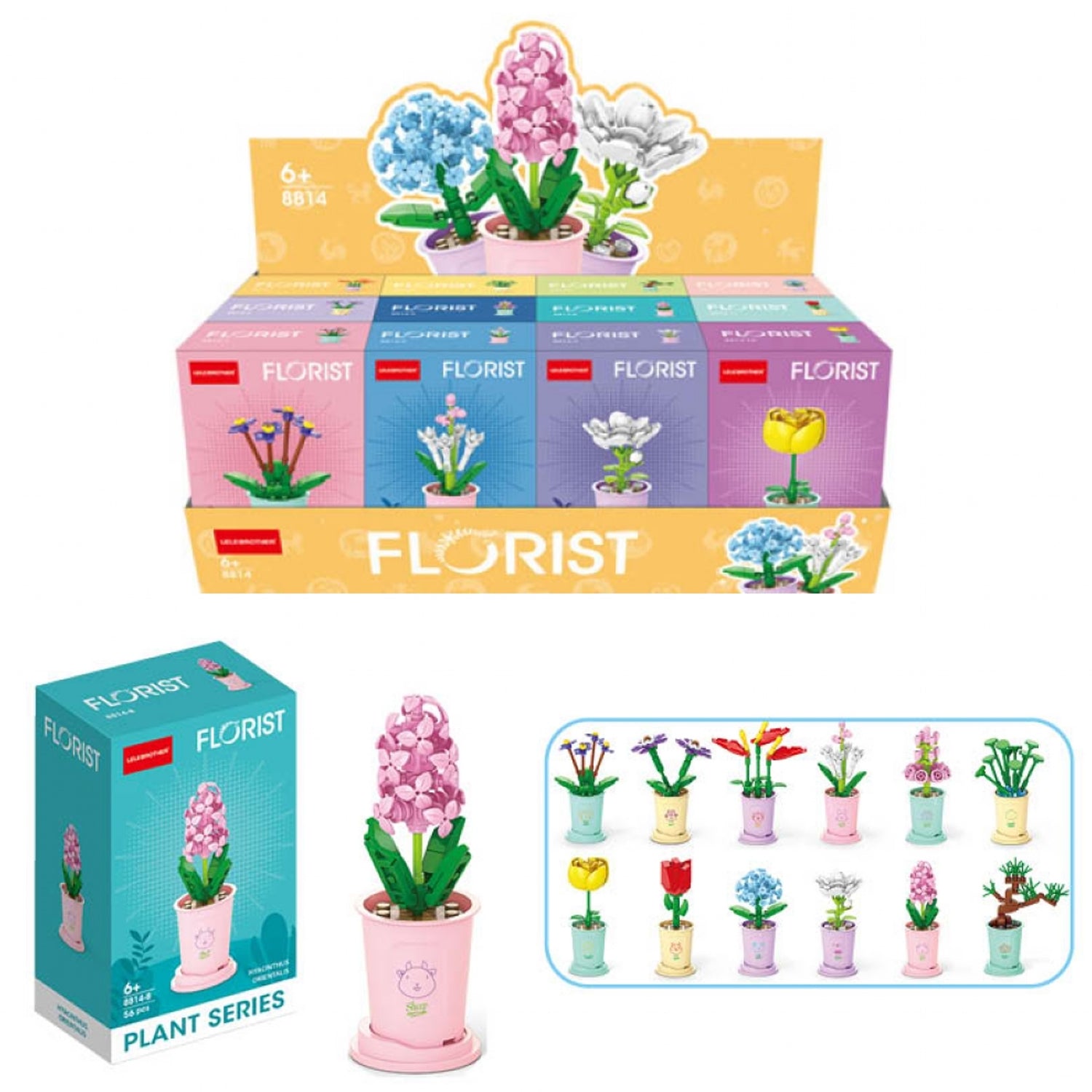 Building Brick Flower Kits - 12 Assorted Designs - Each