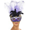 Purple Colombina Feather Masquerade Eye Mask