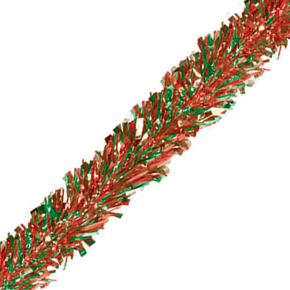 Red & Green Luxury Tinsel Garland - 6 Ply - 4.6m