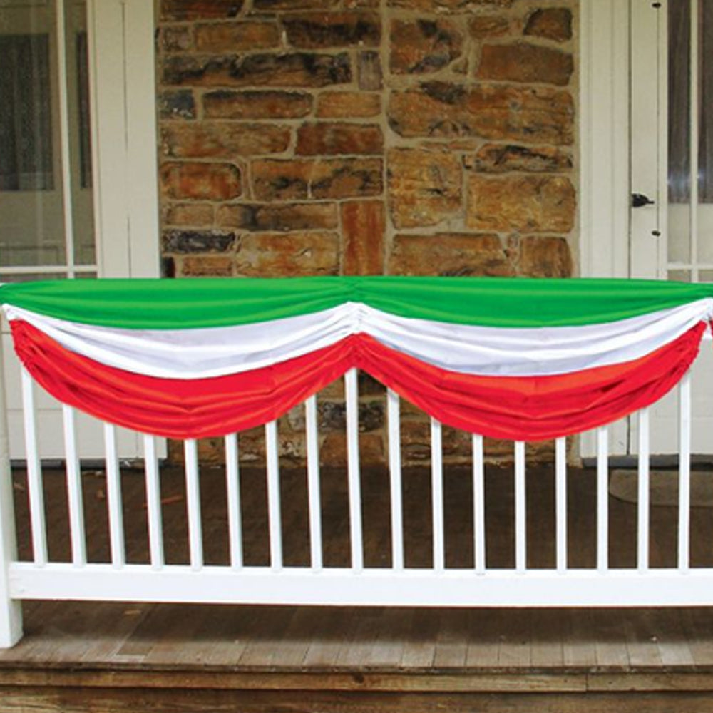 Red, White & Green Fabric Drapes - 1.78m