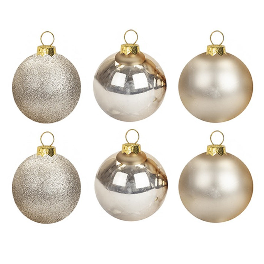 Gold Christmas Baubles - Pack of 6