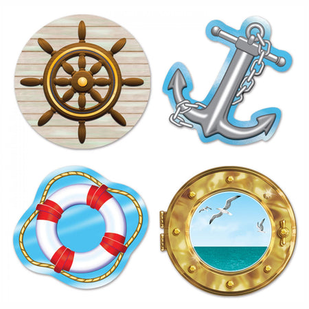 Nautical Sailor Cruise Ship Cutouts - 35cm - Pack of 4