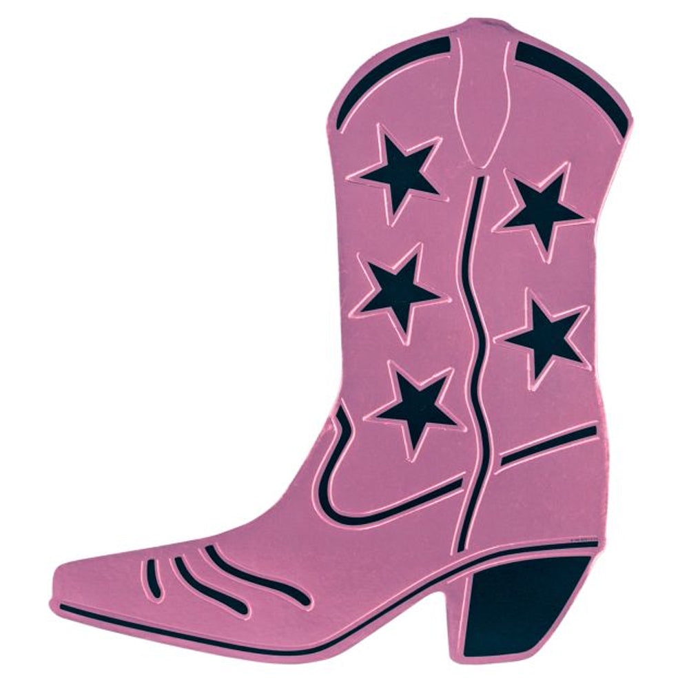 Pink Cowboy Boot Cutout Decoration - 16"