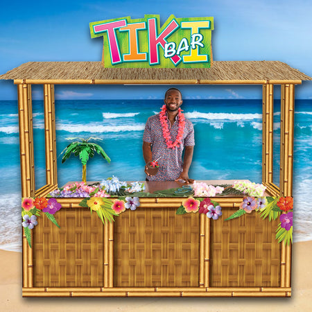 3D Giant Tiki Bar Cardboard Prop Decoration - 220cm x 210cm