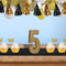 Gold Glitter Number 5 Table Decoration - 20cm