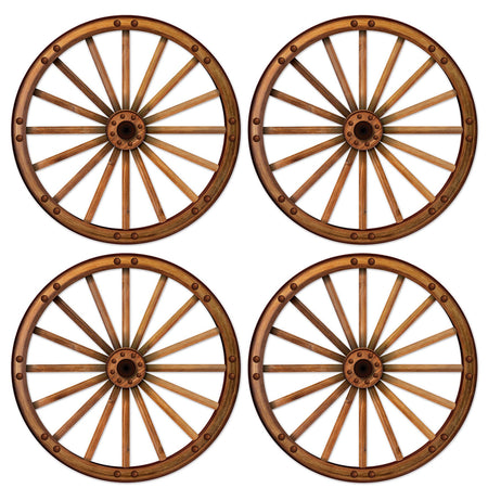 Wagon Wheel Cutouts Decorations - 43cm - Pack of 4