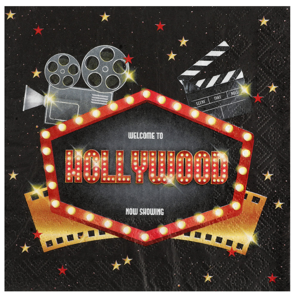 Hollywood Paper Napkins - 33cm - Pack of 20