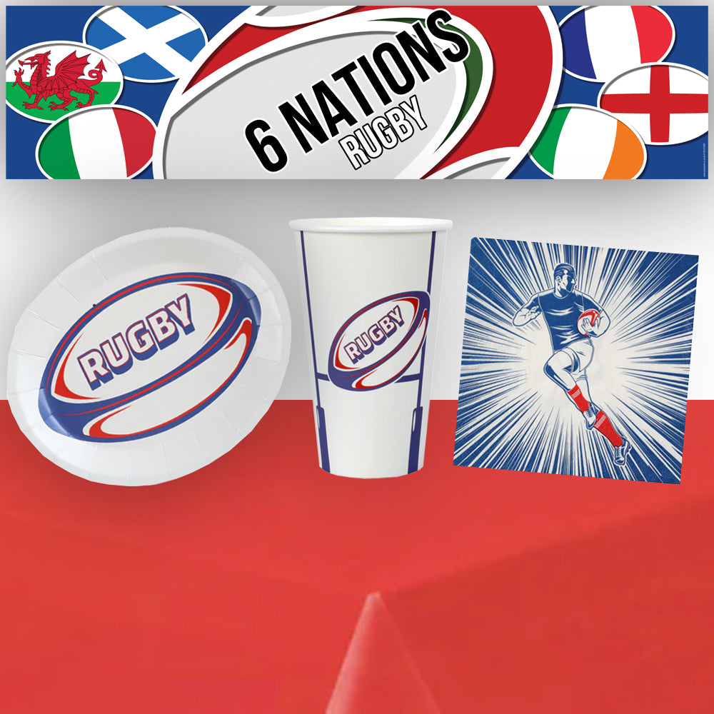 6 Nations Tableware Pack for 10 with FREE Banner!