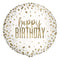 Confetti White & Gold Happy Birthday Foil Balloon - 18