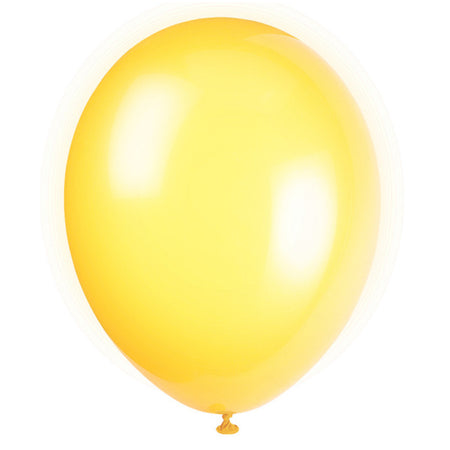 Yellow Latex Balloons - 12