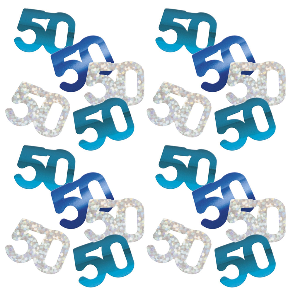 Birthday Glitz Blue 50th Confetti - 14g