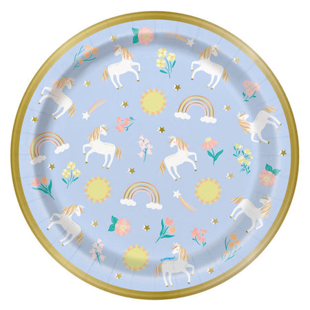 Unicorn Paper Plates - 23cm - Pack of 8