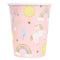 Unicorn Paper Cups - 266ml - Pack of 8