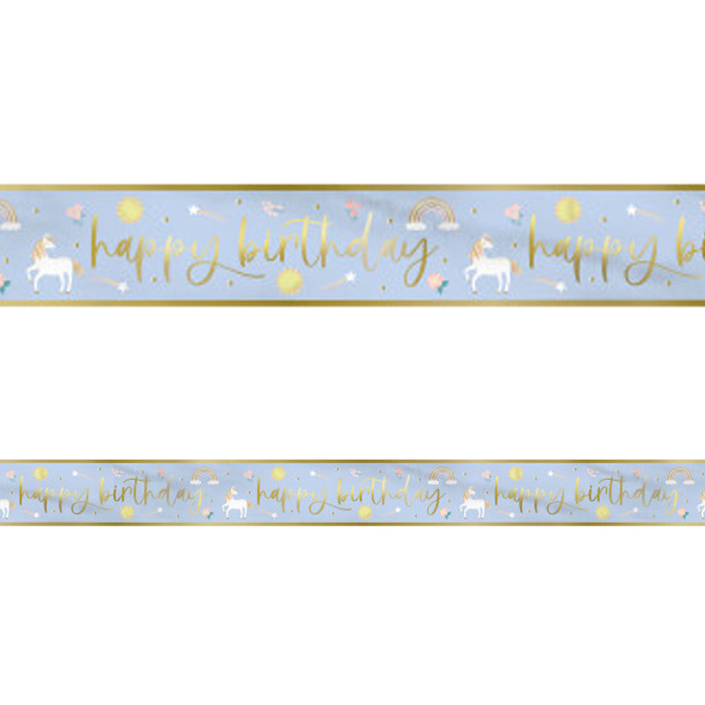 Unicorn Birthday Foil Banner - 2.74m