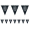 Birthday Glitz Black & Silver 80th Flag Bunting - 2.7m