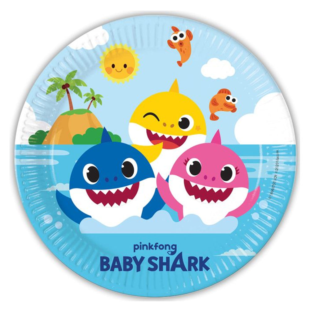 Baby Shark Paper Plates - 23cm - Pack of 8