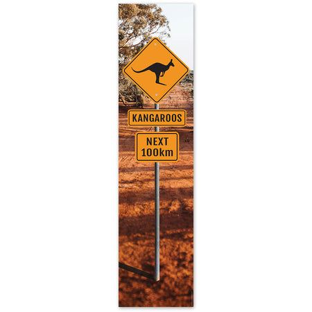 Kangaroo Sign Portrait Banner - 30cm x 120cm