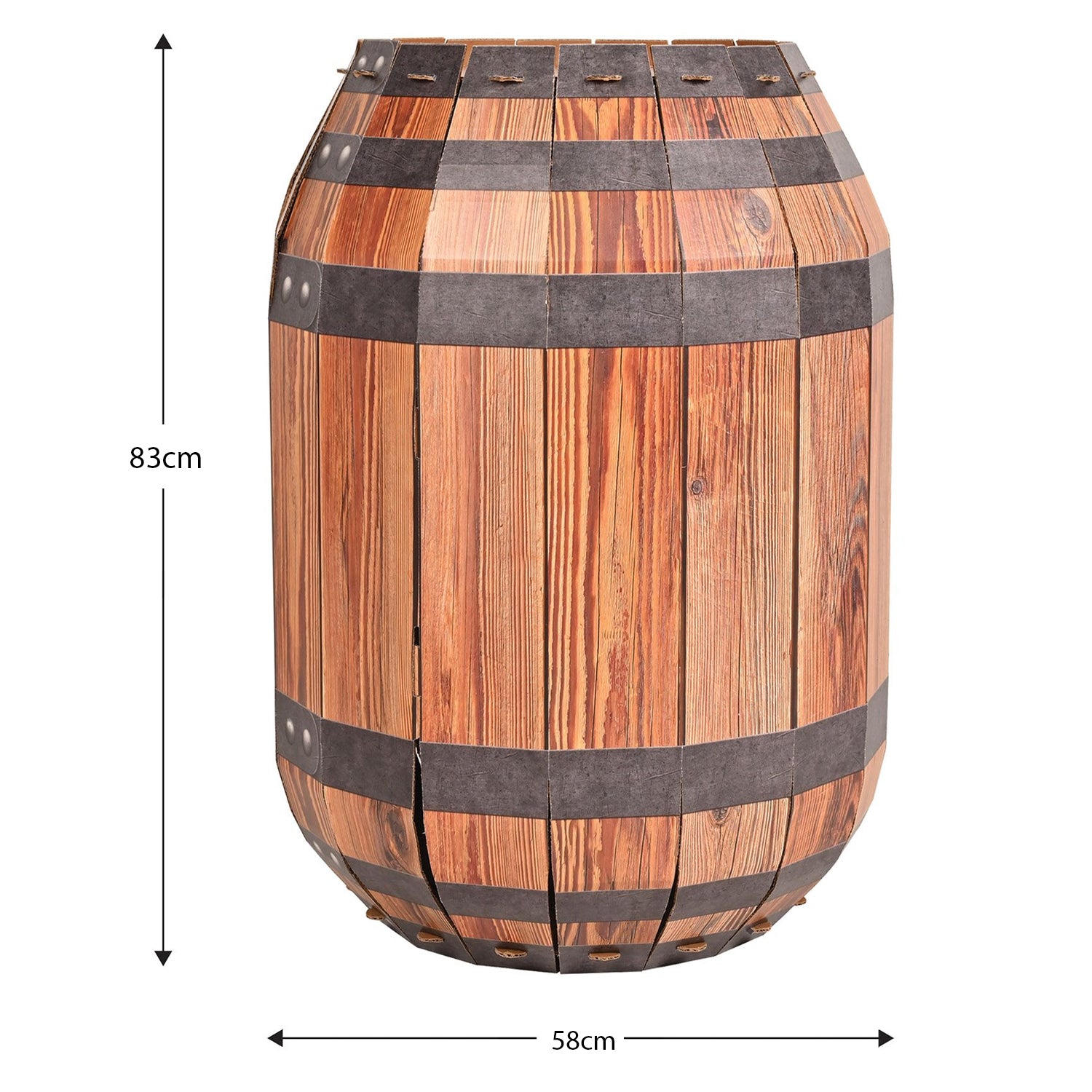 3D Barrel Cardboard Prop Decoration - 83cm x 58cm