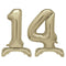 Gold Number 14 Air-Filled Standing Balloons - 30