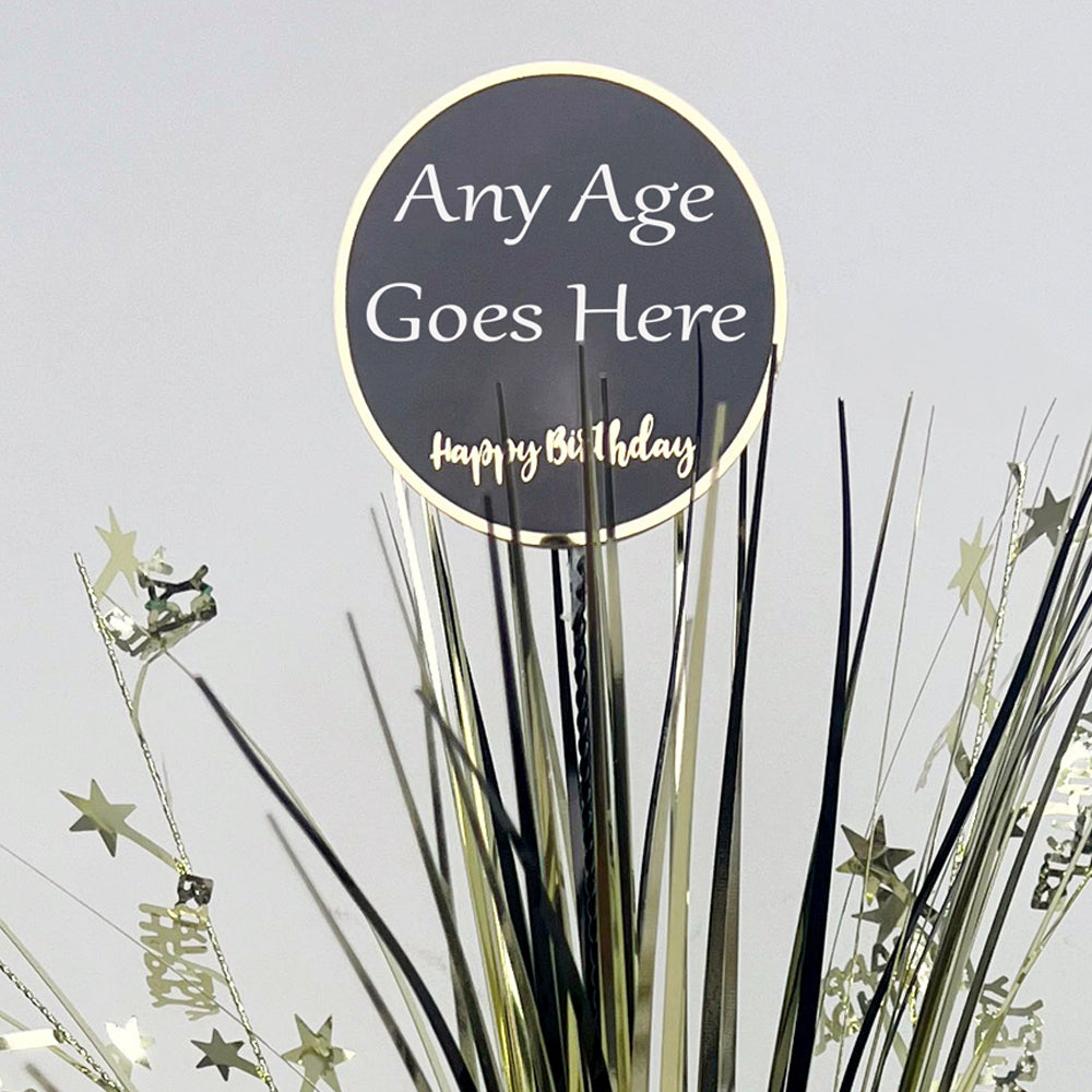 Customisable Add Your Age Gold Happy Birthday Centrepiece - 45cm