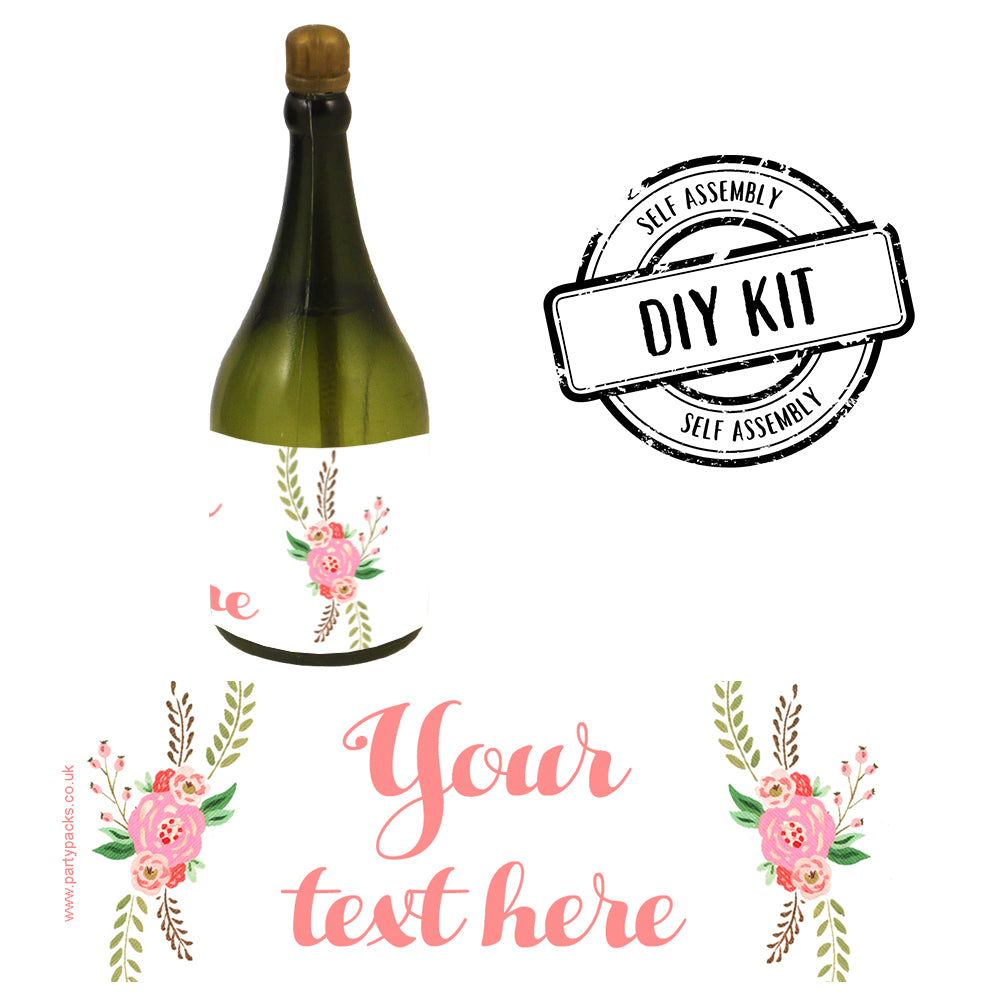 Personalised Champagne Bubbles - Boho Flowers - Pack of 16