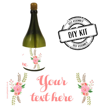 Personalised Champagne Bubbles - Boho Flowers - Pack of 16