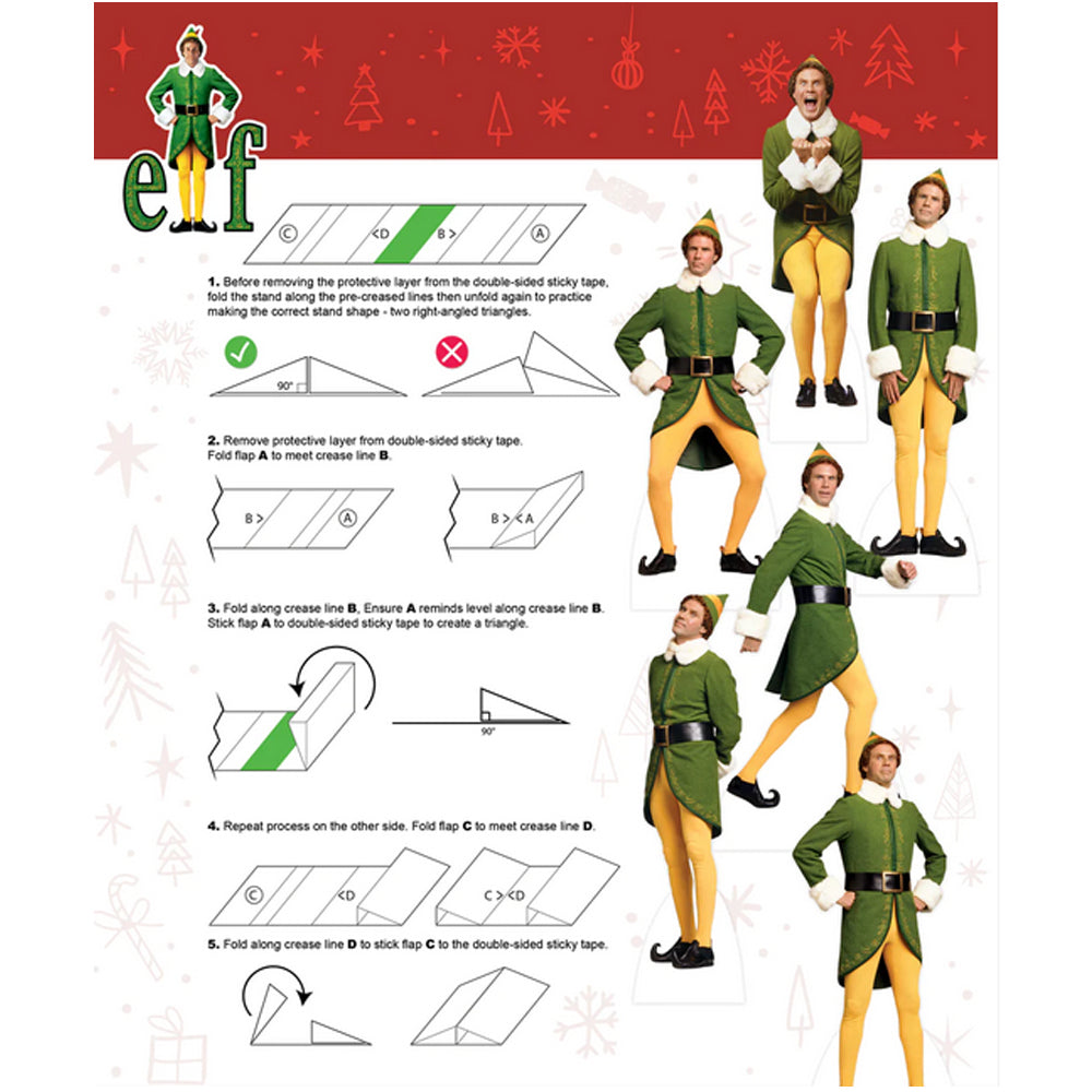 Buddy The Elf Christmas Tabletop Mini Cutout Decorations - Pack of 10