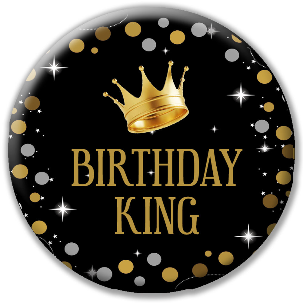 Birthday King Party Badge - 58mm – Party Packs